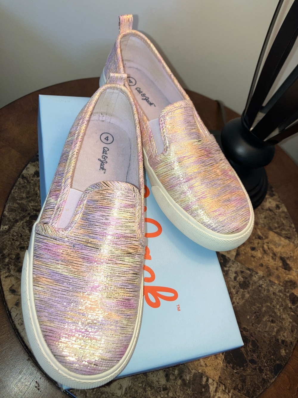 Cat & Jack Multicolored Pink Slip-On Sneakers